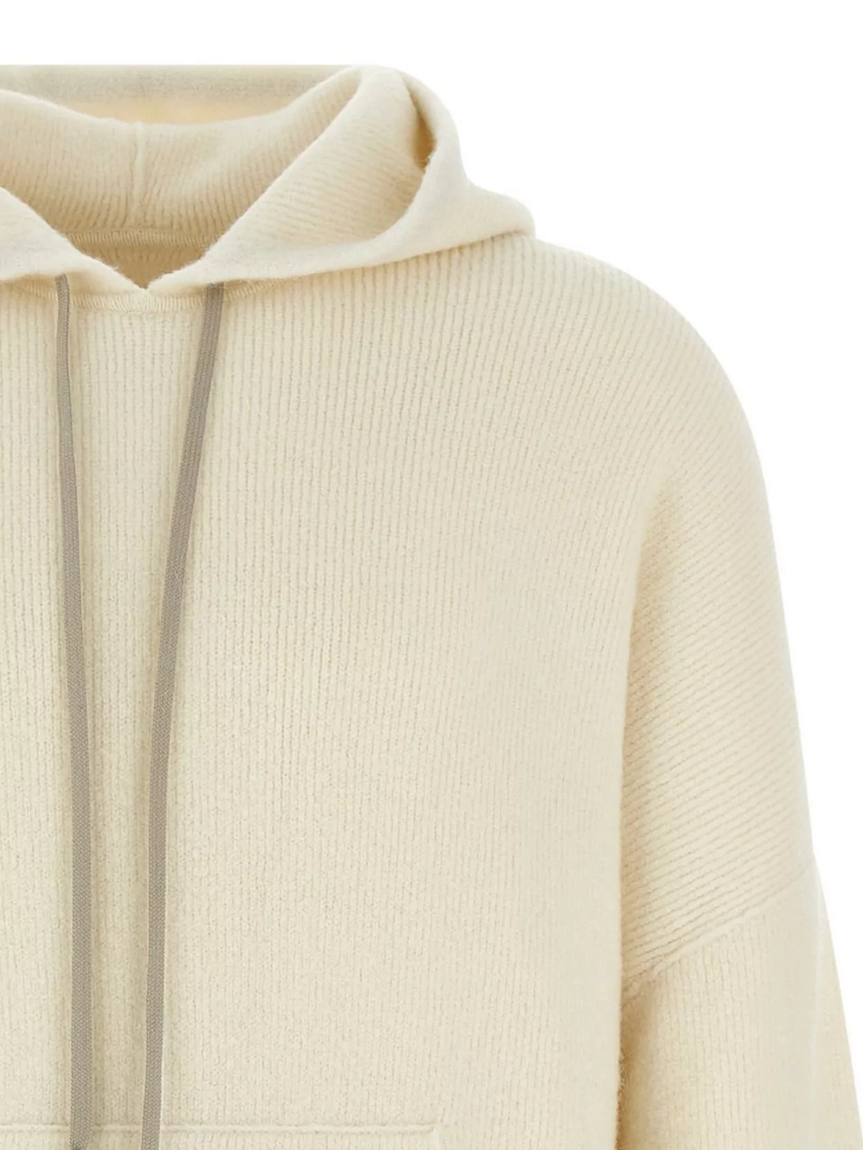 Rick Owens Hooded Sweater With Drawstring And Pocket