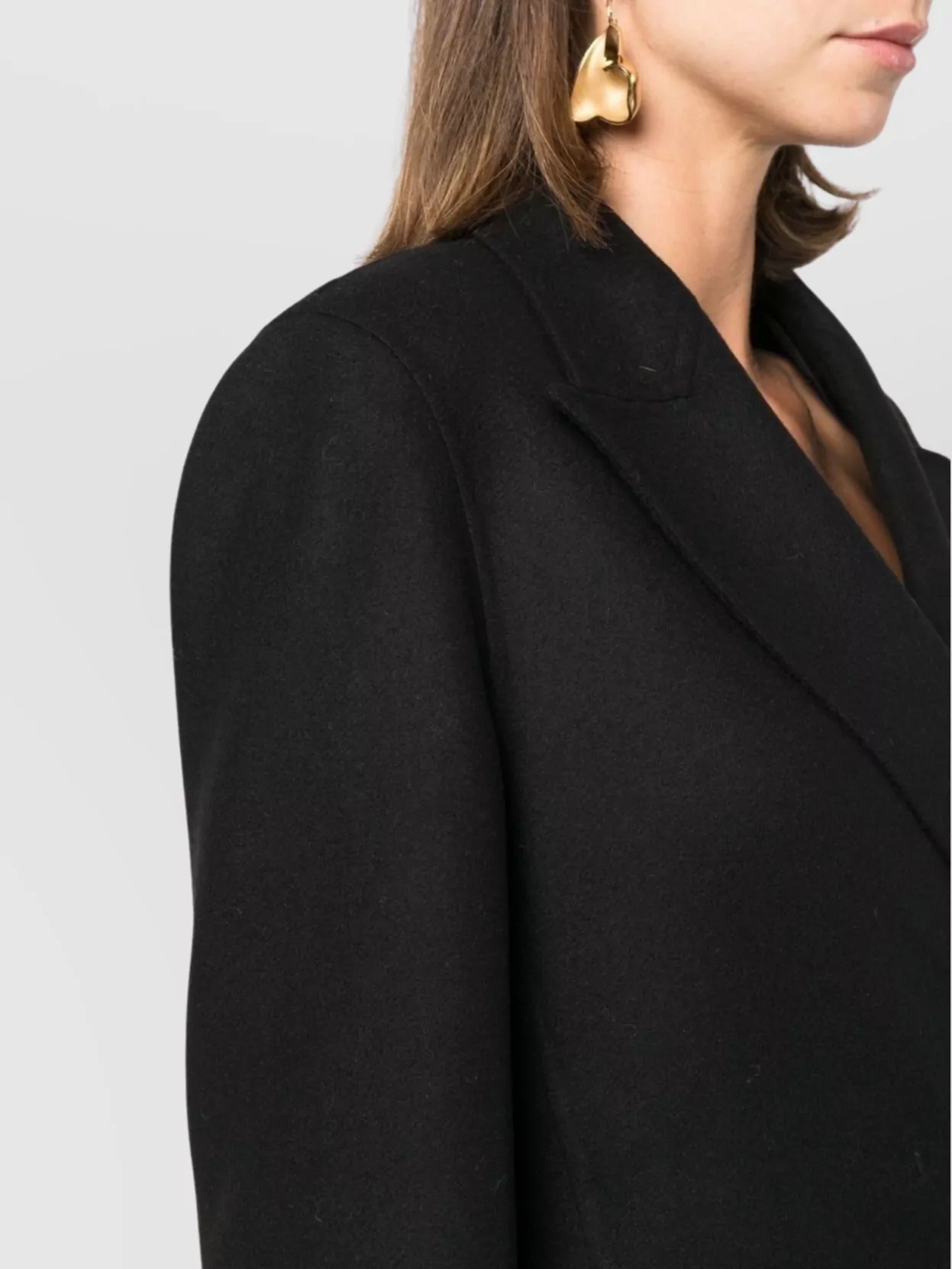 Alberta Ferretti Coat Double Cloth Flap Pockets In Black