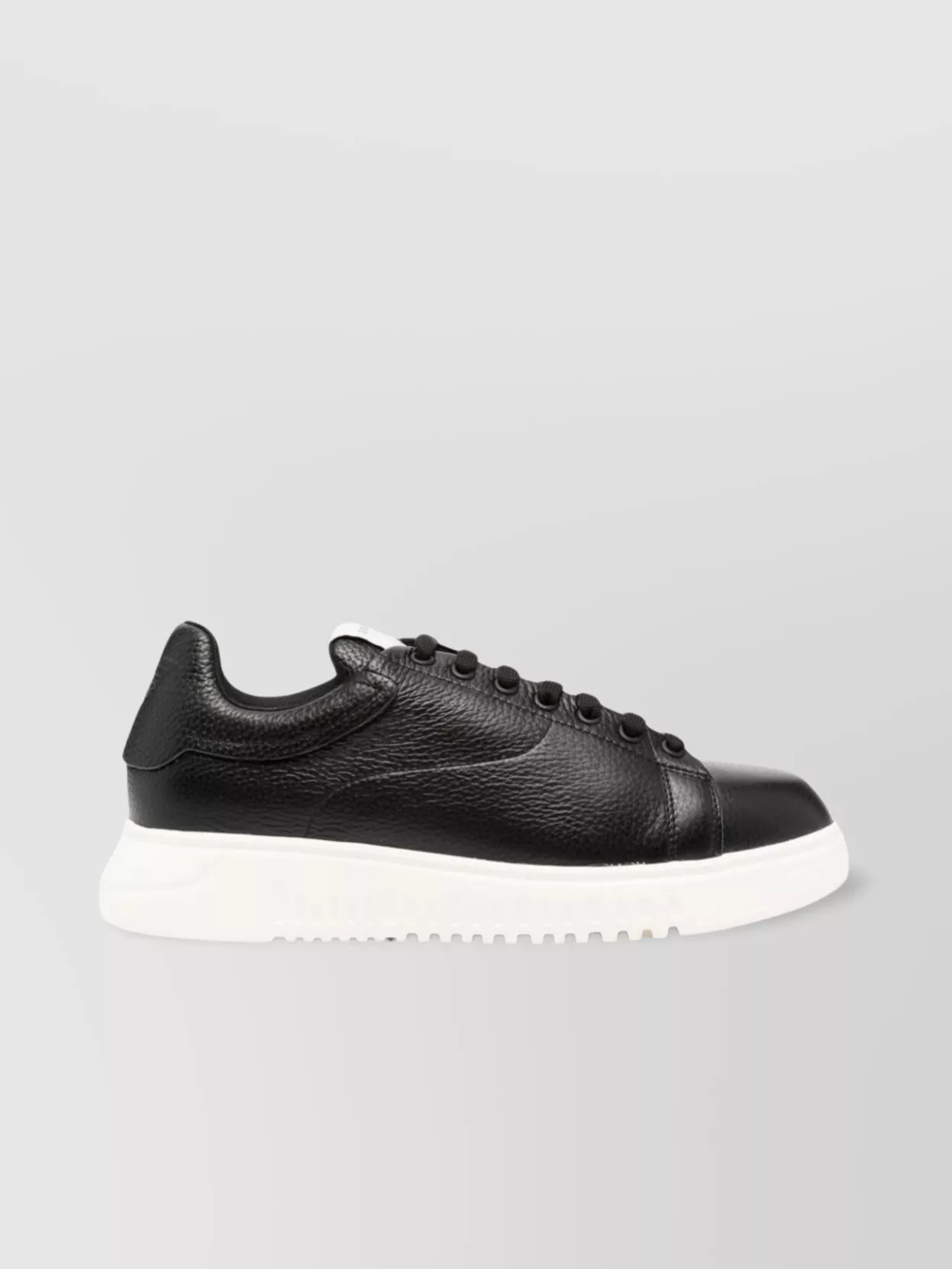 Emporio Armani Leather Sneakers With Chunky Rubber Sole