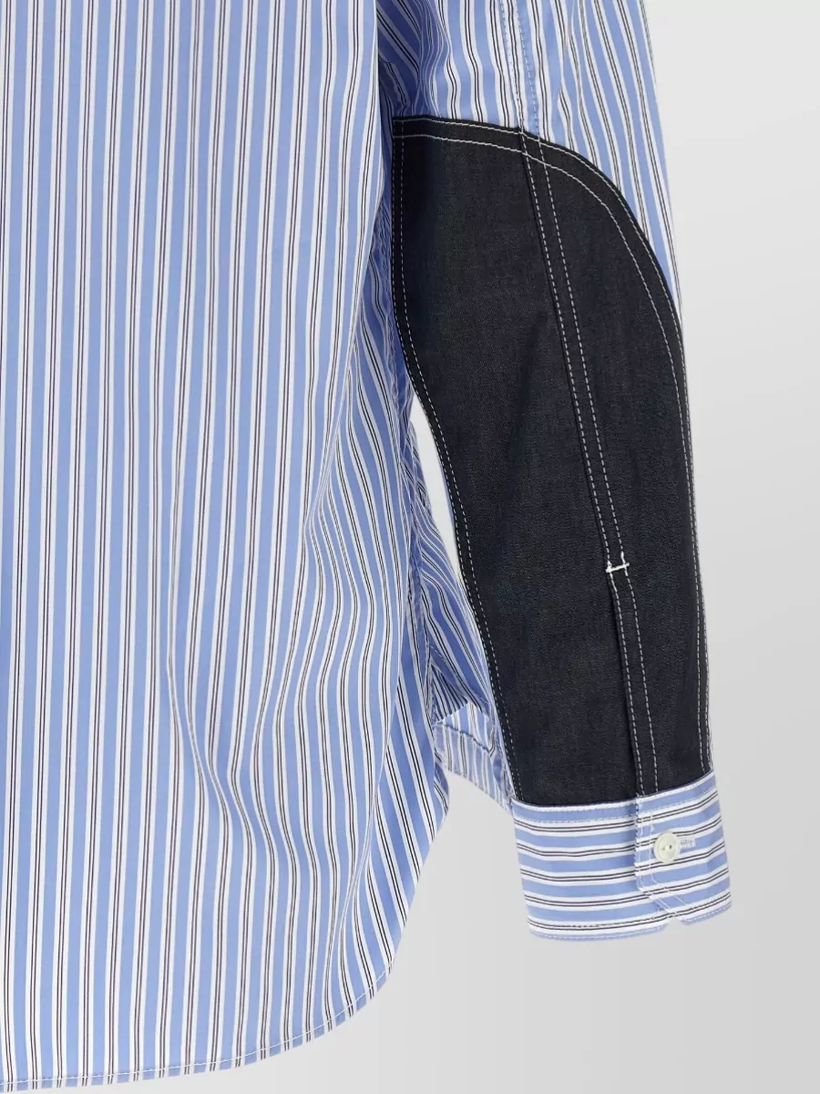 Junya Watanabe Striped Denim Insert Shirt Jacket