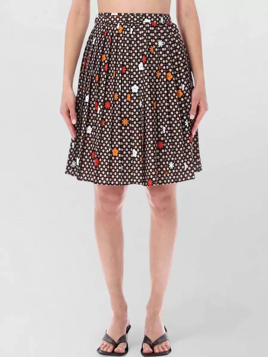 Mm6 Maison Margiela floral-print pleated midi skirt
