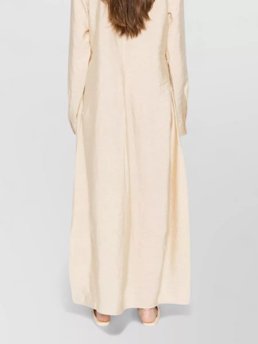 Totême Silk Collared Long-Sleeve Maxi Dress