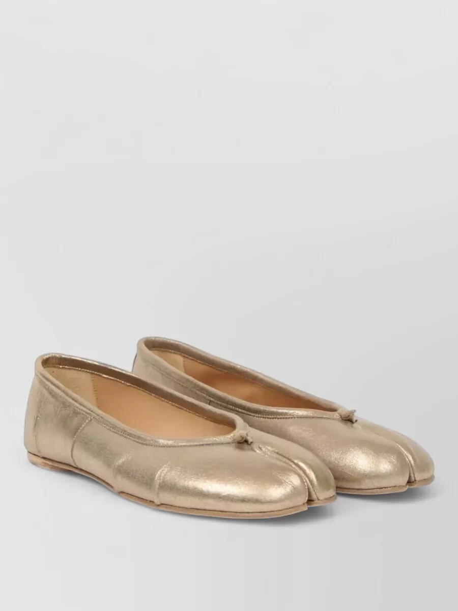 Maison Margiela New Split Toe Metallic Ballerina Shoes In Animal Print