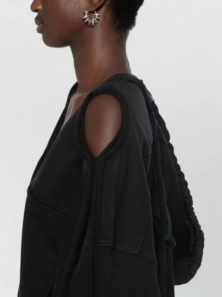 Ottolinger Deconstructed Cotton Draped Cutout Hoodie