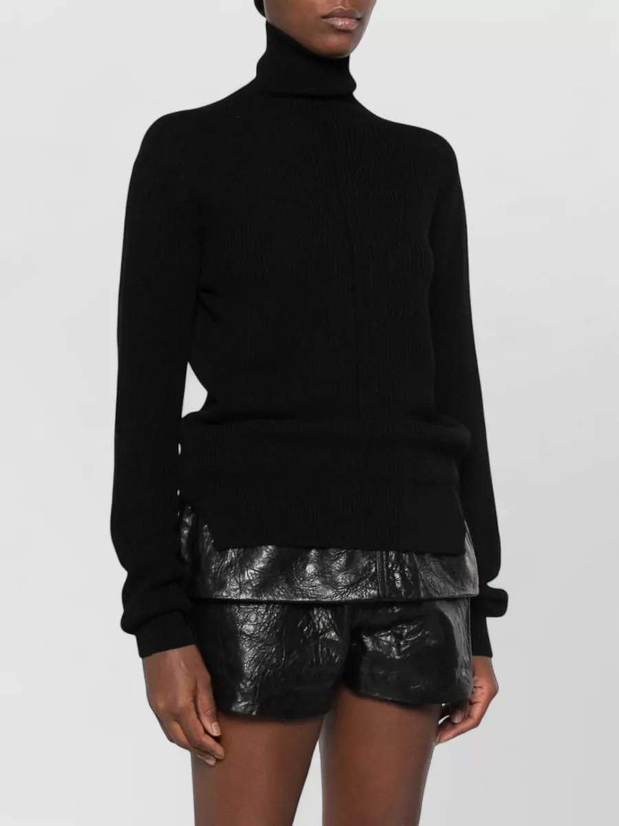 Rick Owens Wool Ribbed Turtleneck Sweater