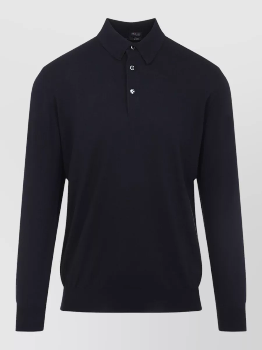 Kiton Cotton long-sleeve polo shirt