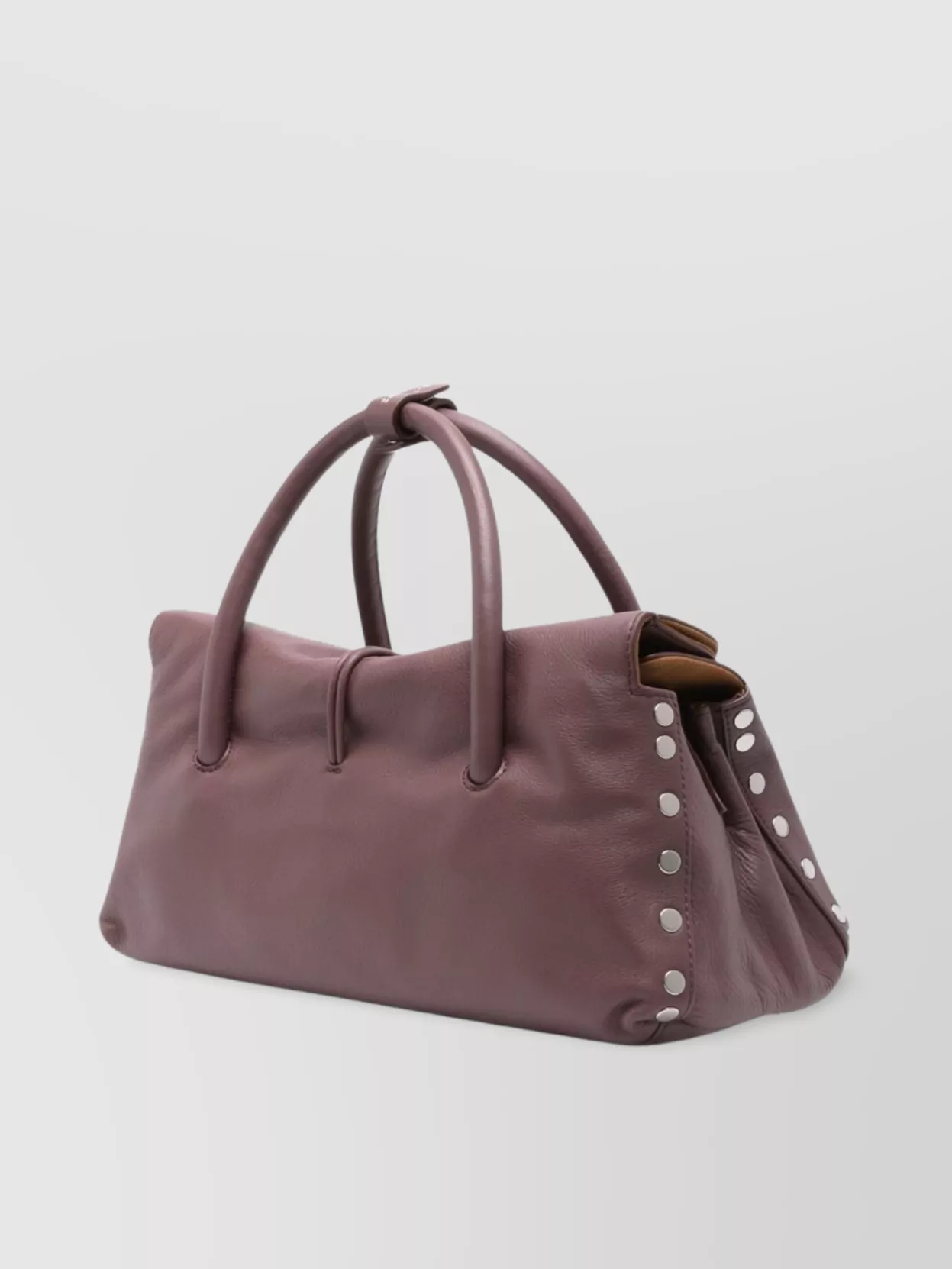 Zanellato Small Leather Handbag With Studded Shoulder Strap