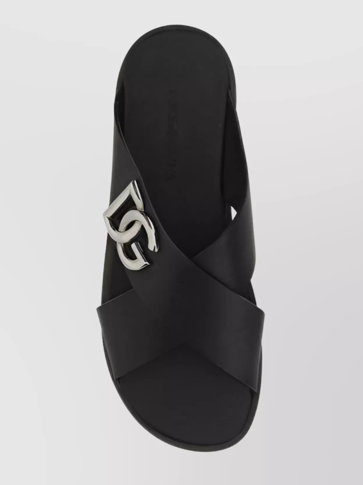 Dolce&Gabbana Calfskin Crossed Strap Flat Sole Sandals