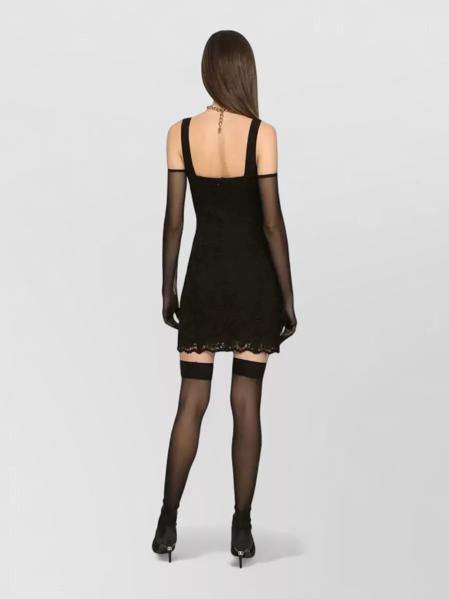 Dolce&Gabbana Lace Mini Dress Sleeveless V Neckline