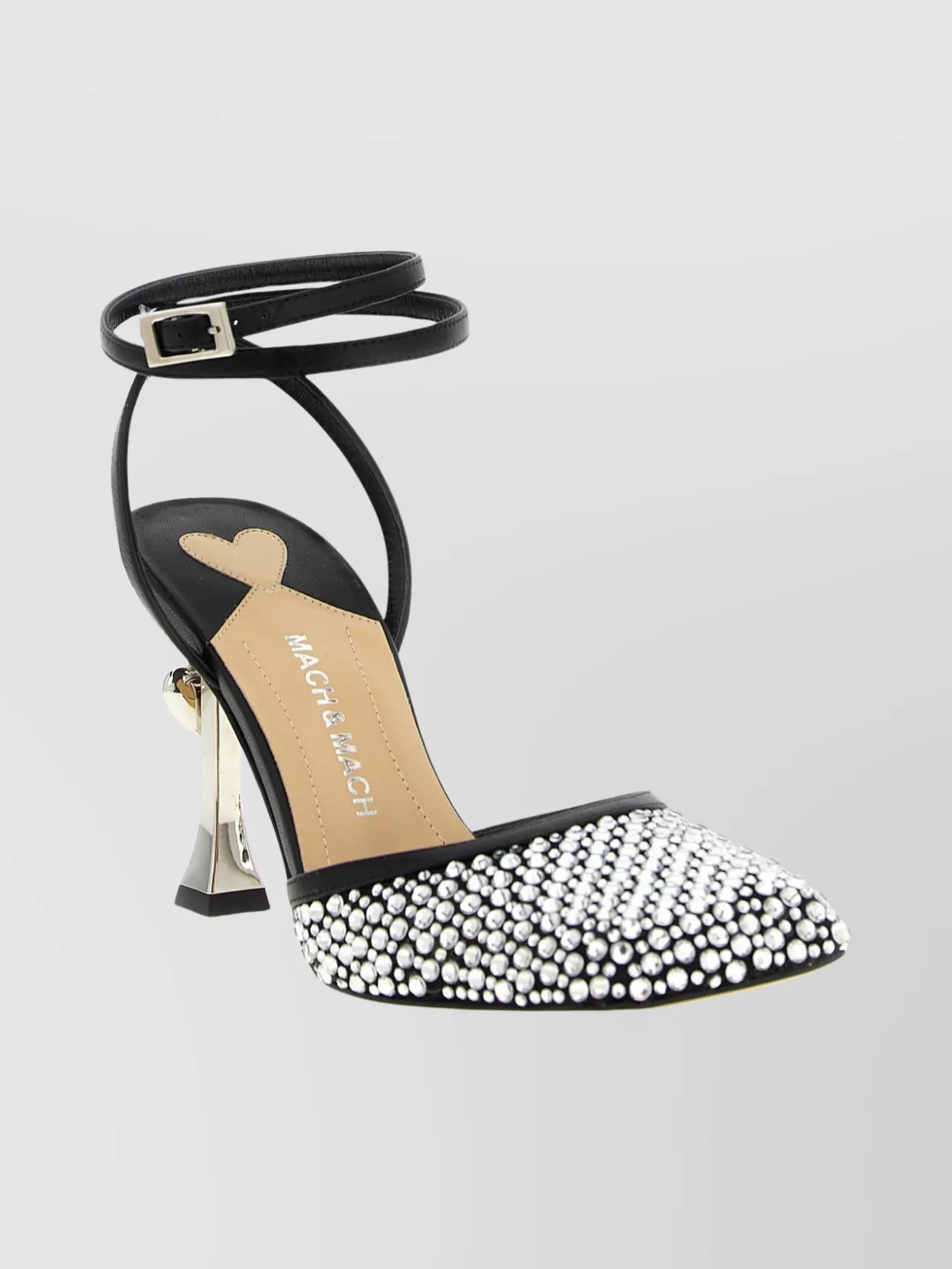 Mach&mach Heart Shaped Detail Pumps In Black