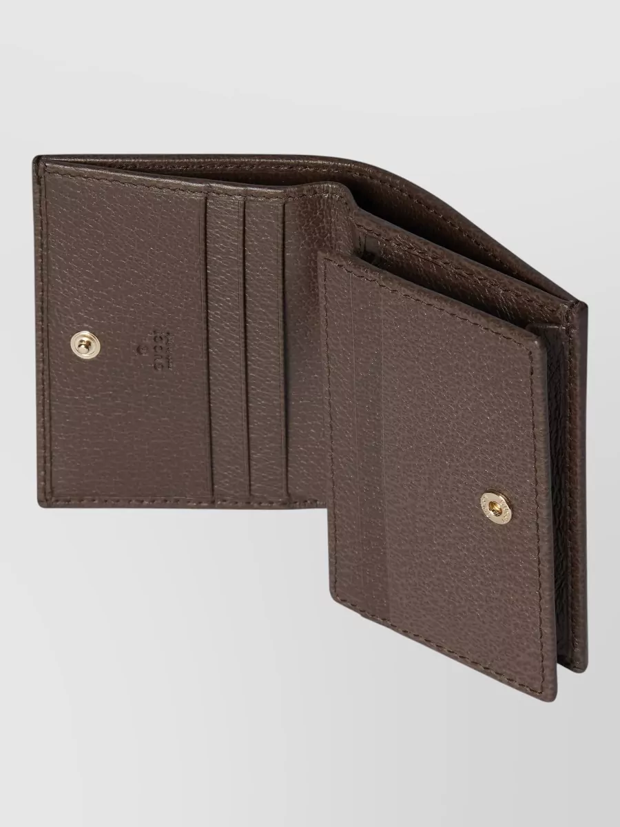 Gucci Compact Wallet Monogram Pattern Leather Accessory