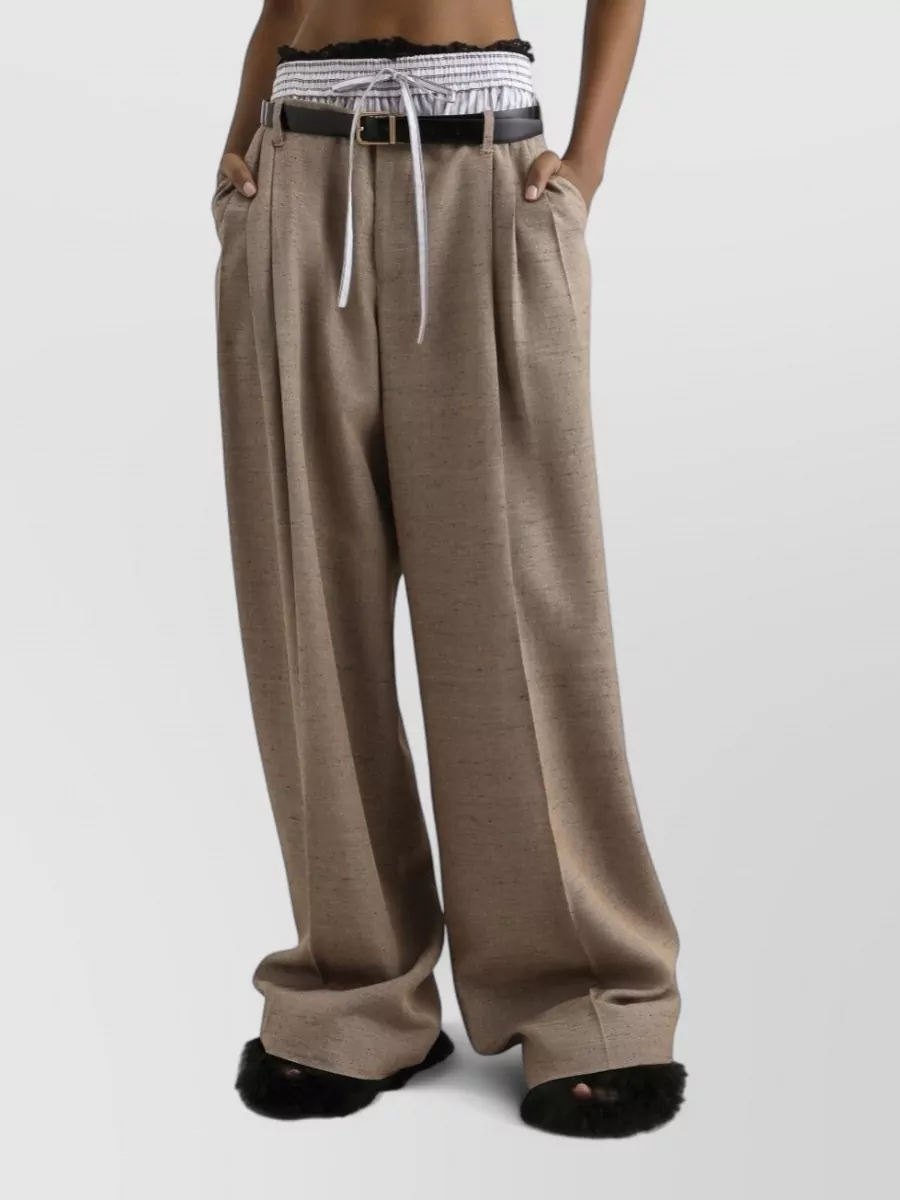 Dolce&Gabbana Tweed-Effect High-Rise Wide-Leg Trousers