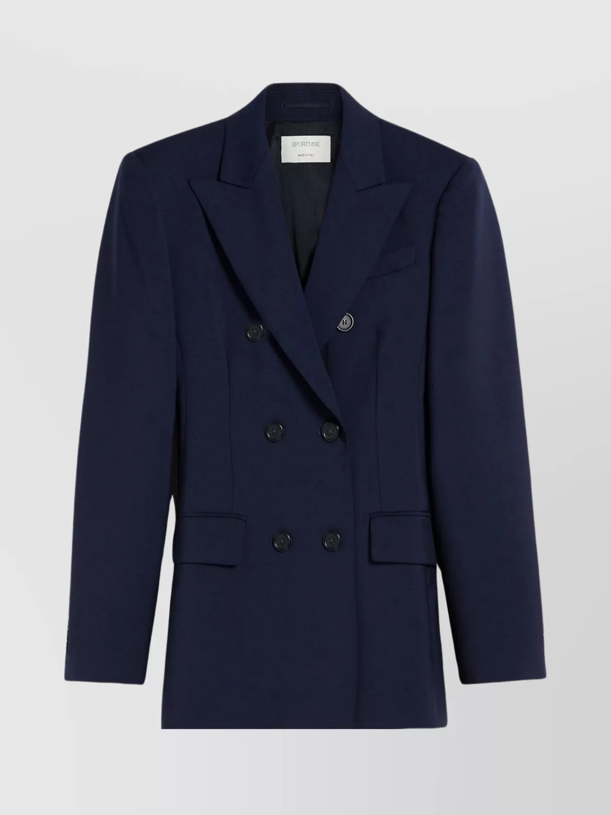 Shop Sportmax Refined Double-breasted Blazer With Notch Lapels In Blue