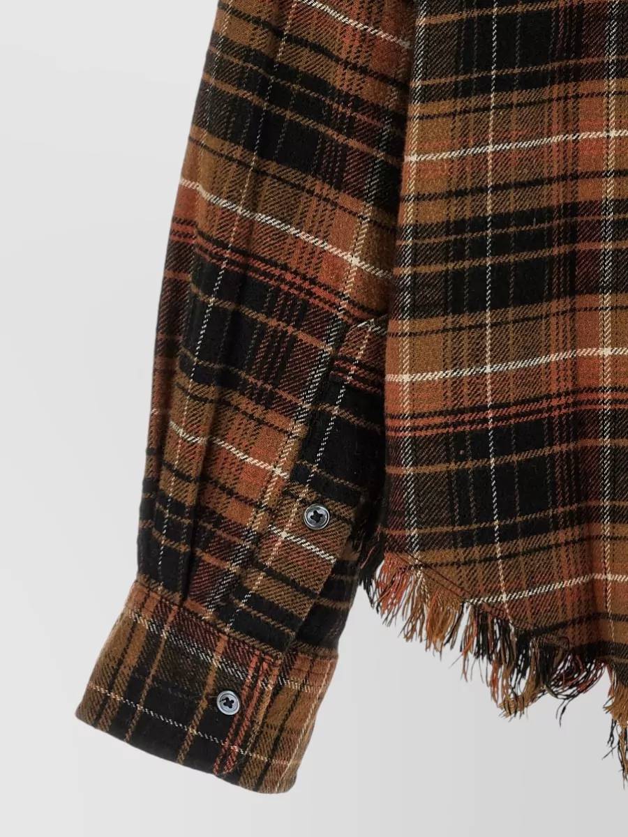 R13 Cotton Tartan Cropped Shirt