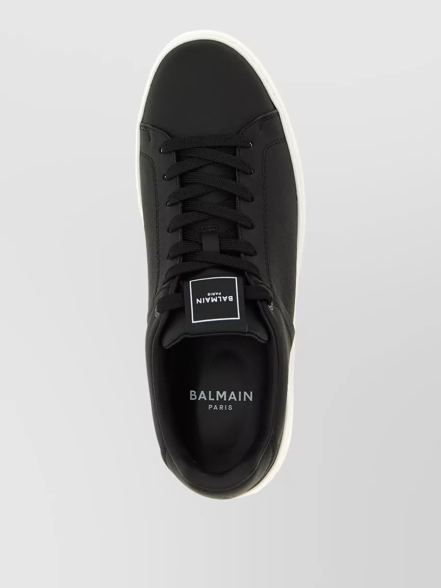 Balmain Calfskin Leather Low-Top Sneakers