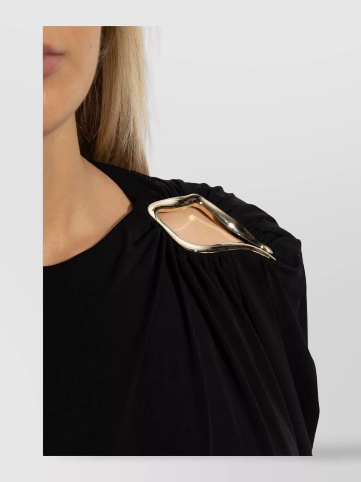 Lanvin Draped Shoulder Cut-Out Dress