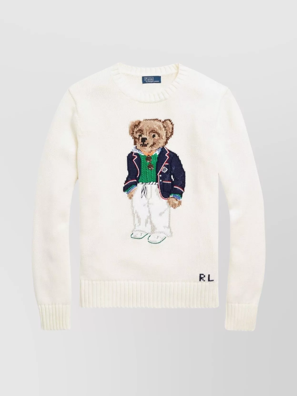 Shop Polo Ralph Lauren Bear Knit Crew-neck Sweater