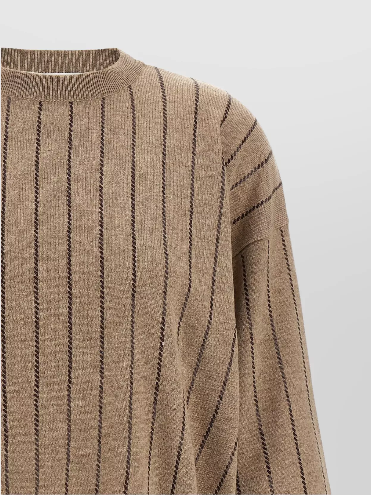 Brunello Cucinelli Sequin Cashmere Sweater Sweaters And Cardigans Beige In Brown