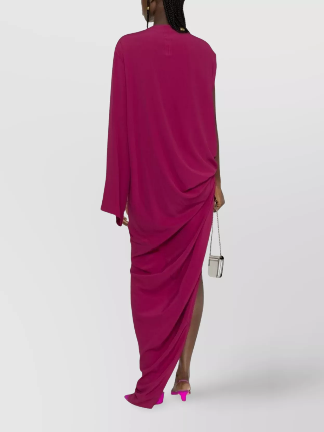 Rick Owens Asymmetrical Draped One Shoulder Long Gown