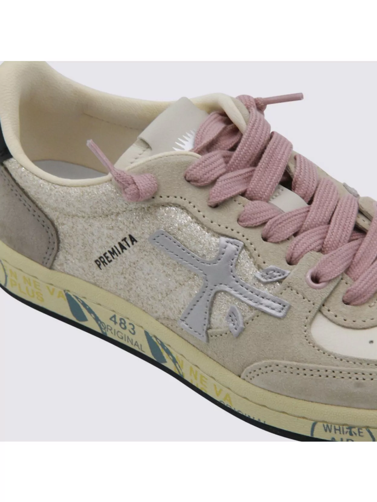 Premiata Sparkling Low Top Sneakers With Contrast Sole
