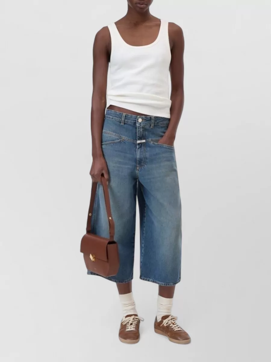 Closed Ribbed Cotton Sleeveless Tank Top