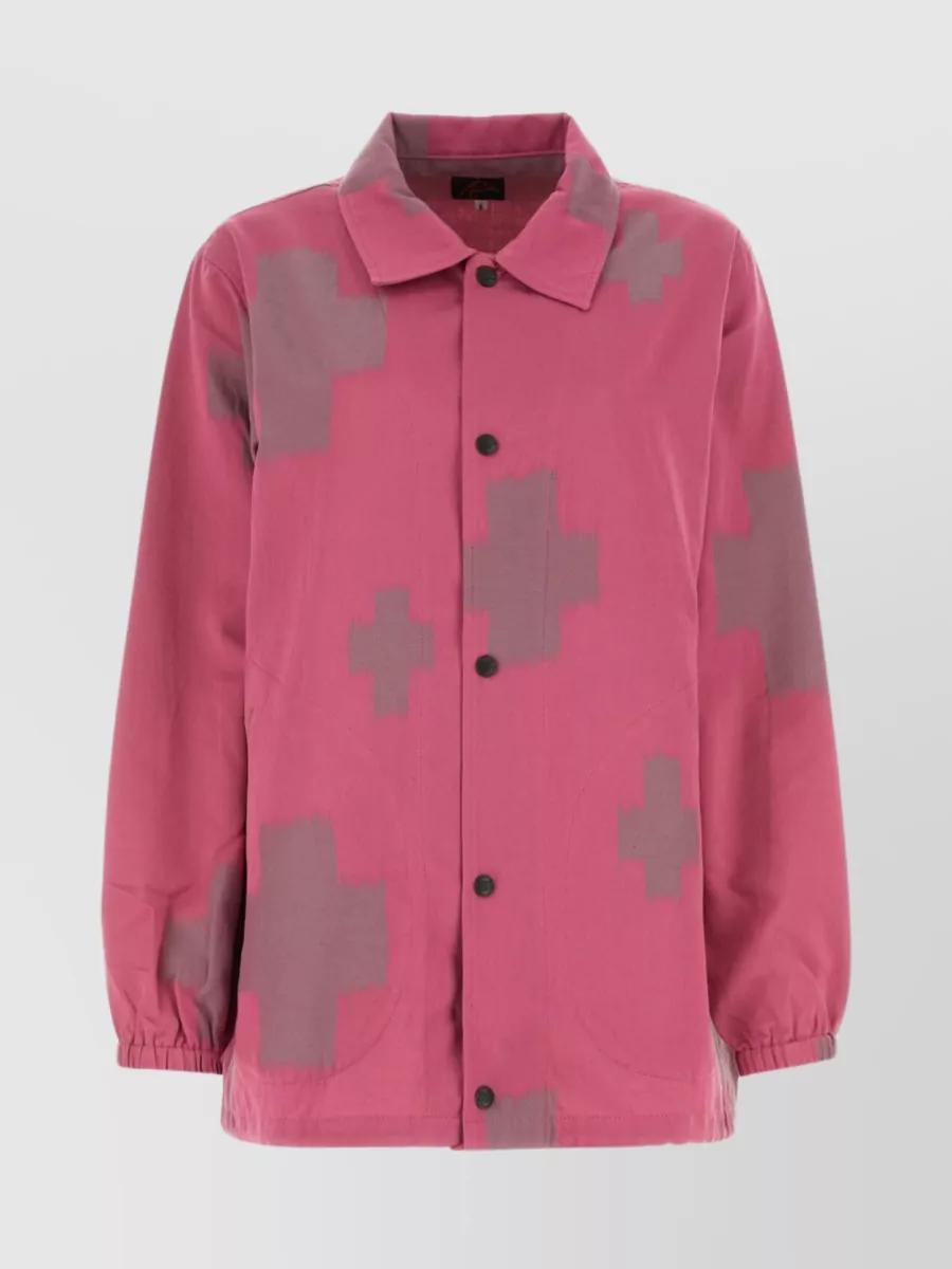 Shop Needles Embroidered Hemline Drawstring Shirt In Pink