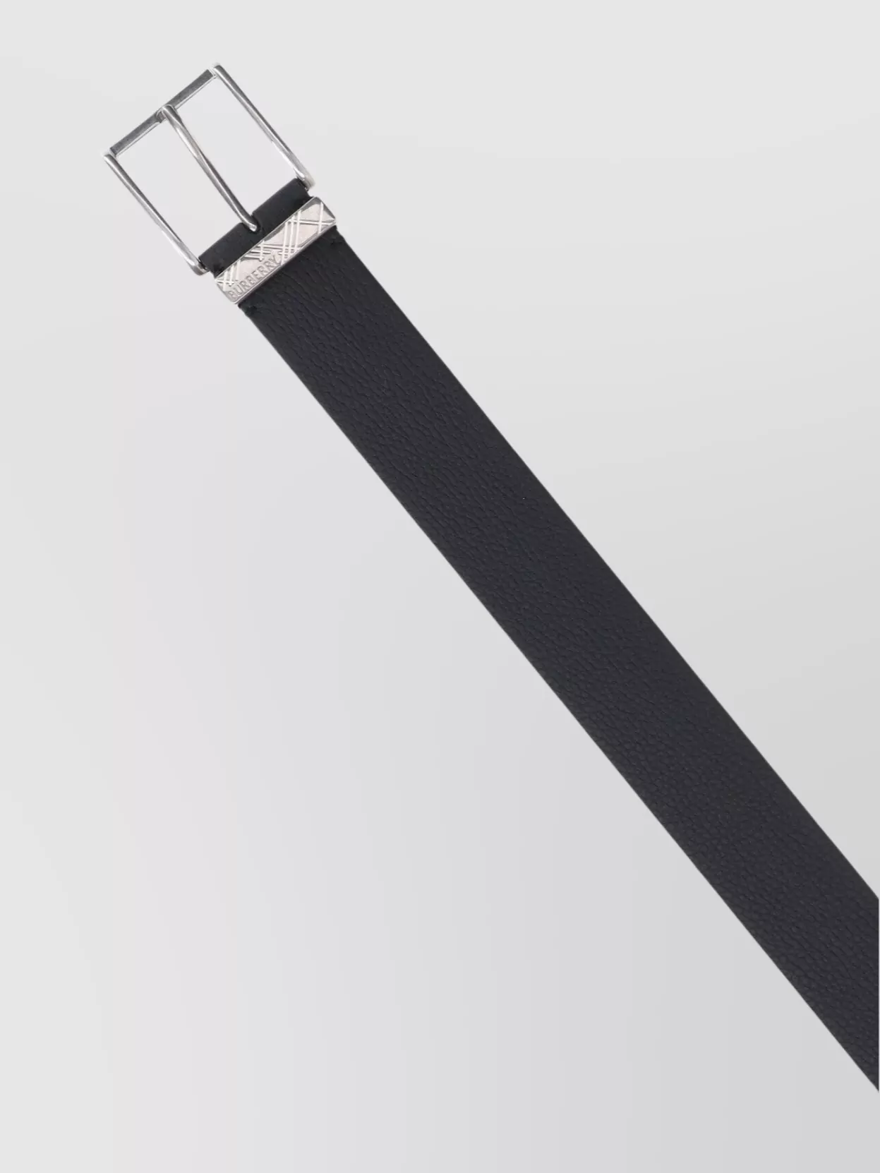 Burberry Adjustable Textured Silver Buckle Multiple Holes