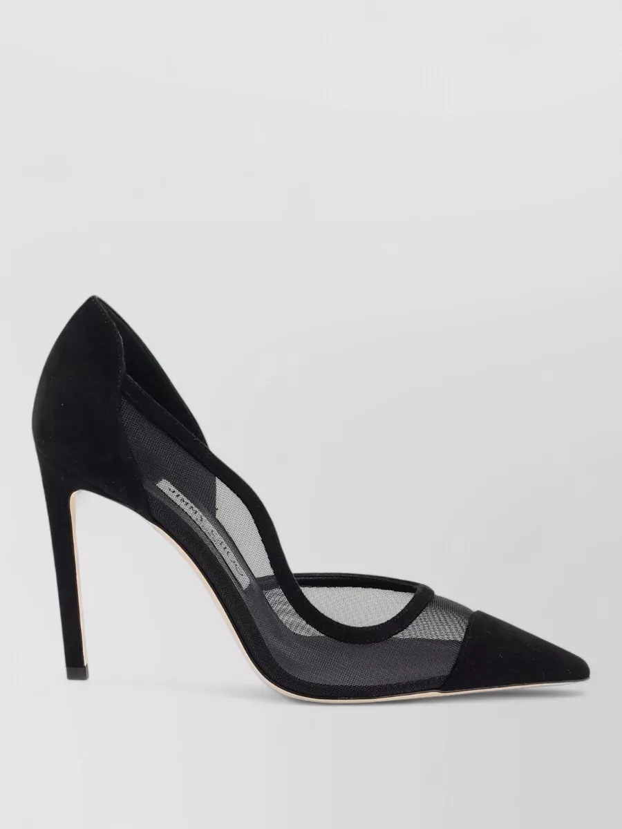 Jimmy Choo Suede Leather Pointed-Toe Pumps