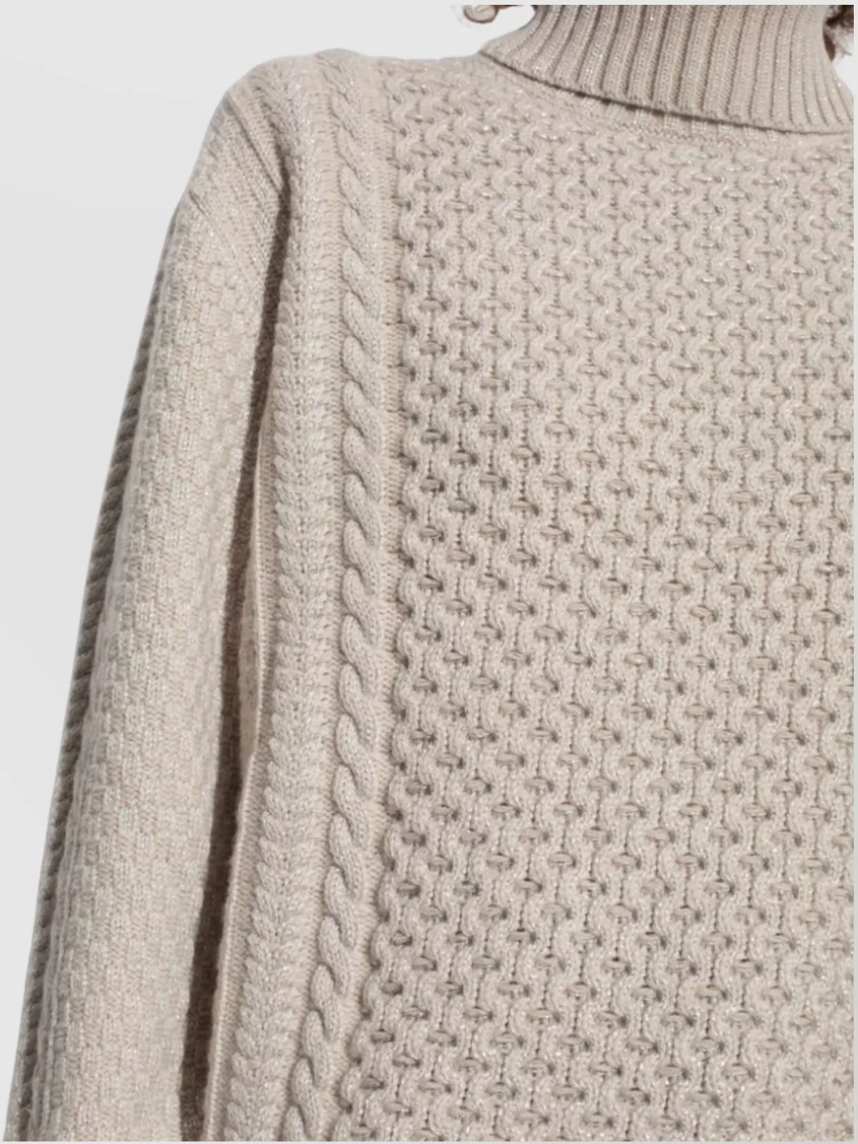 Fabiana Filippi Knitwear Turtleneck Cable Knit Ribbed Hem