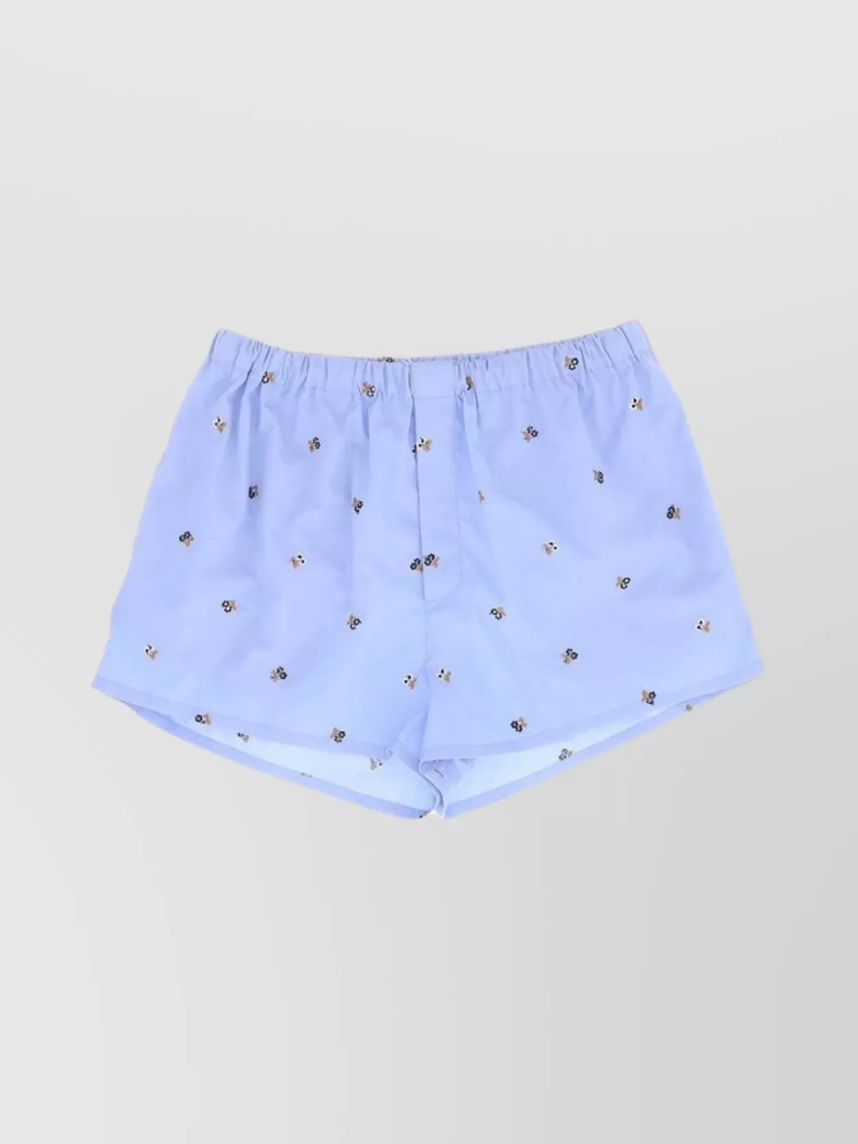 Rier Floral Poplin Shorts Pockets In Blue