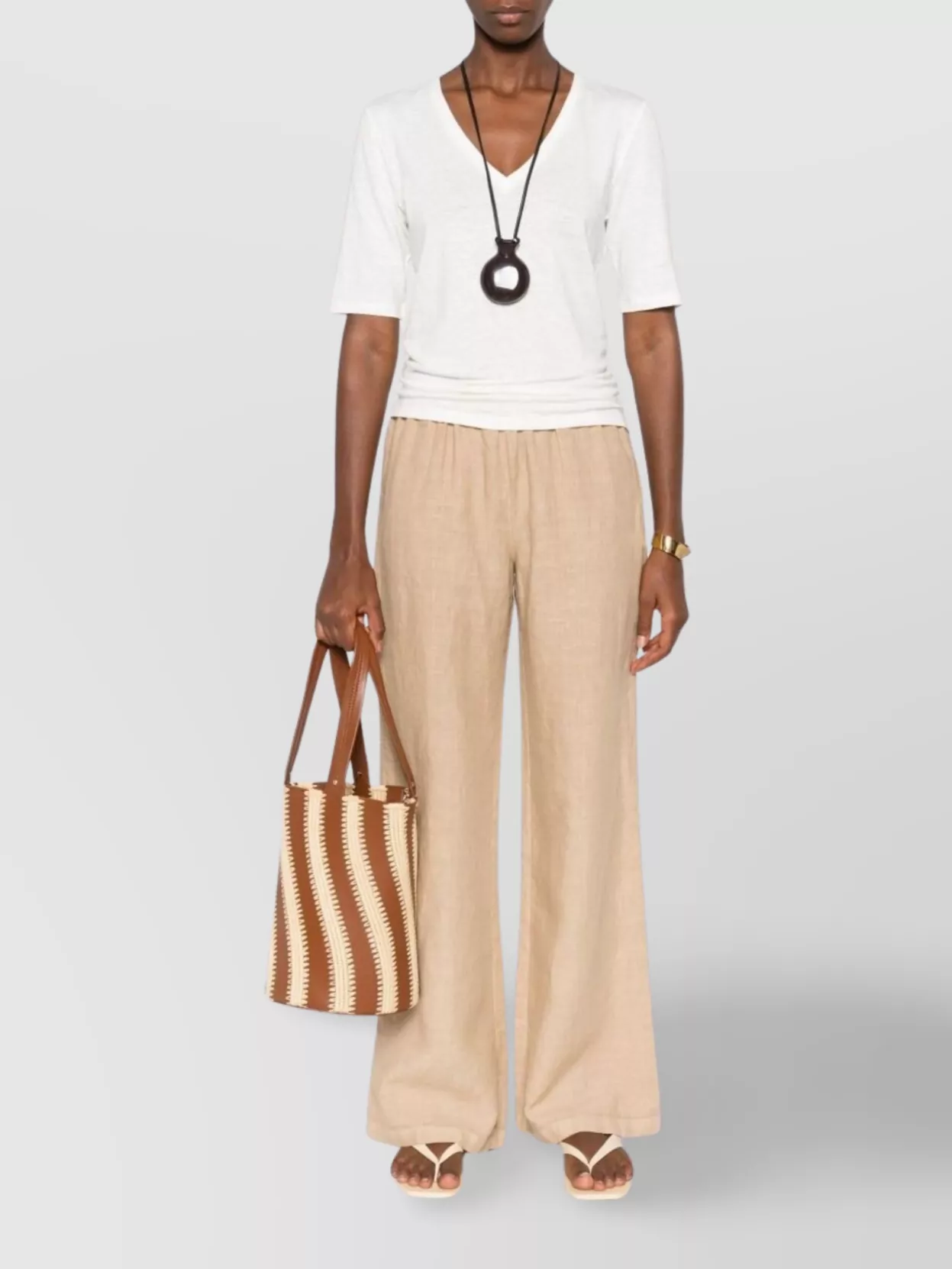 Weekend Max Mara Sleeves V-neckline Short Plain In White