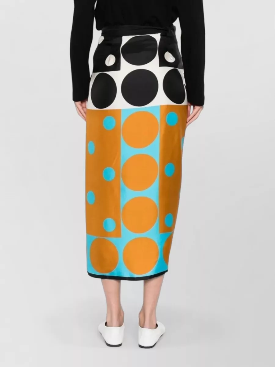 Dries Van Noten Silk Printed Wrap Midi Skirt