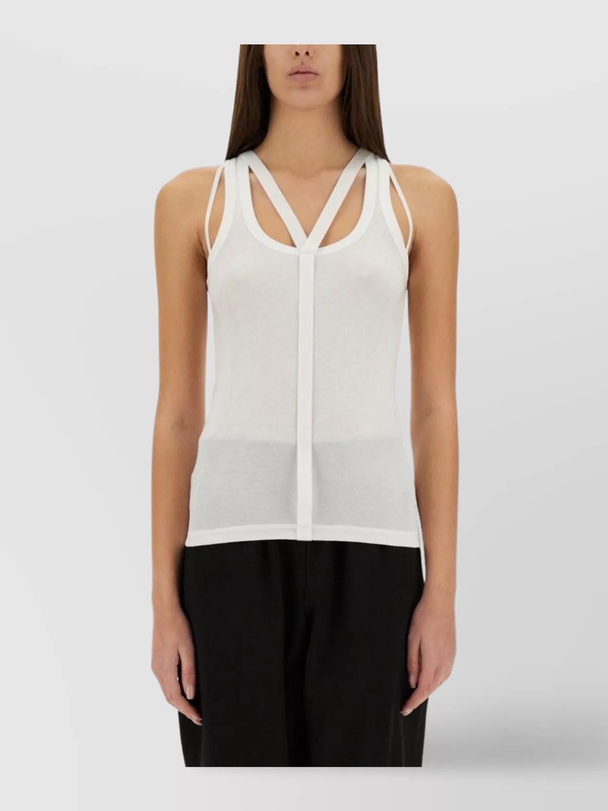 Helmut Lang Racer Sleeveless Strappy Slim Fit Top