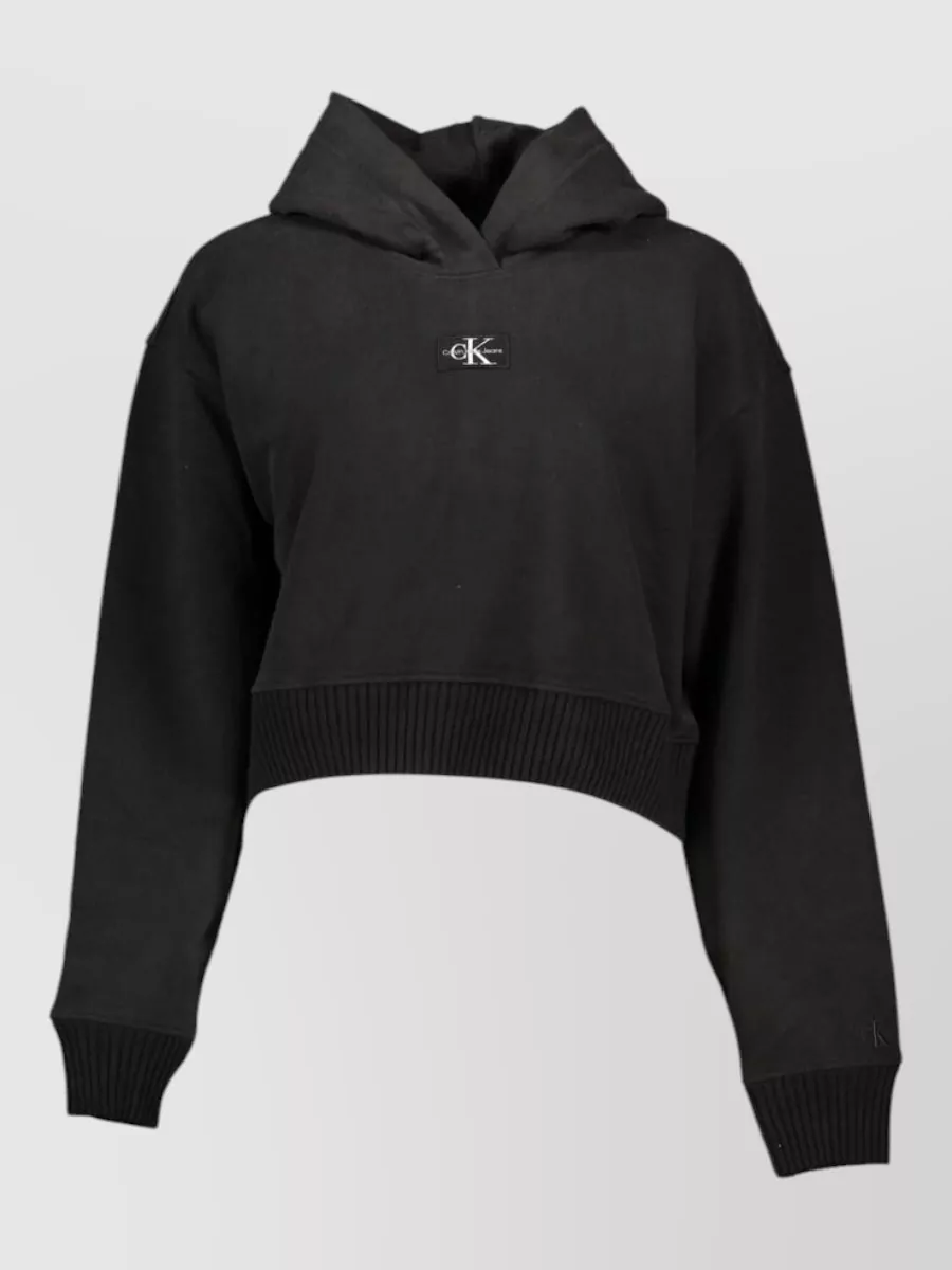 Calvin Klein Cropped relaxed-fit cotton hoodie