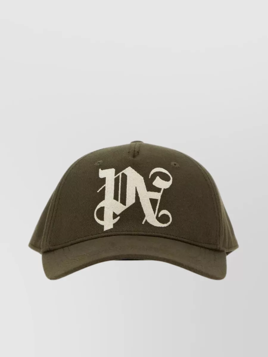 Shop Palm Angels Curved Brim Cotton Baseball Cap In Brown