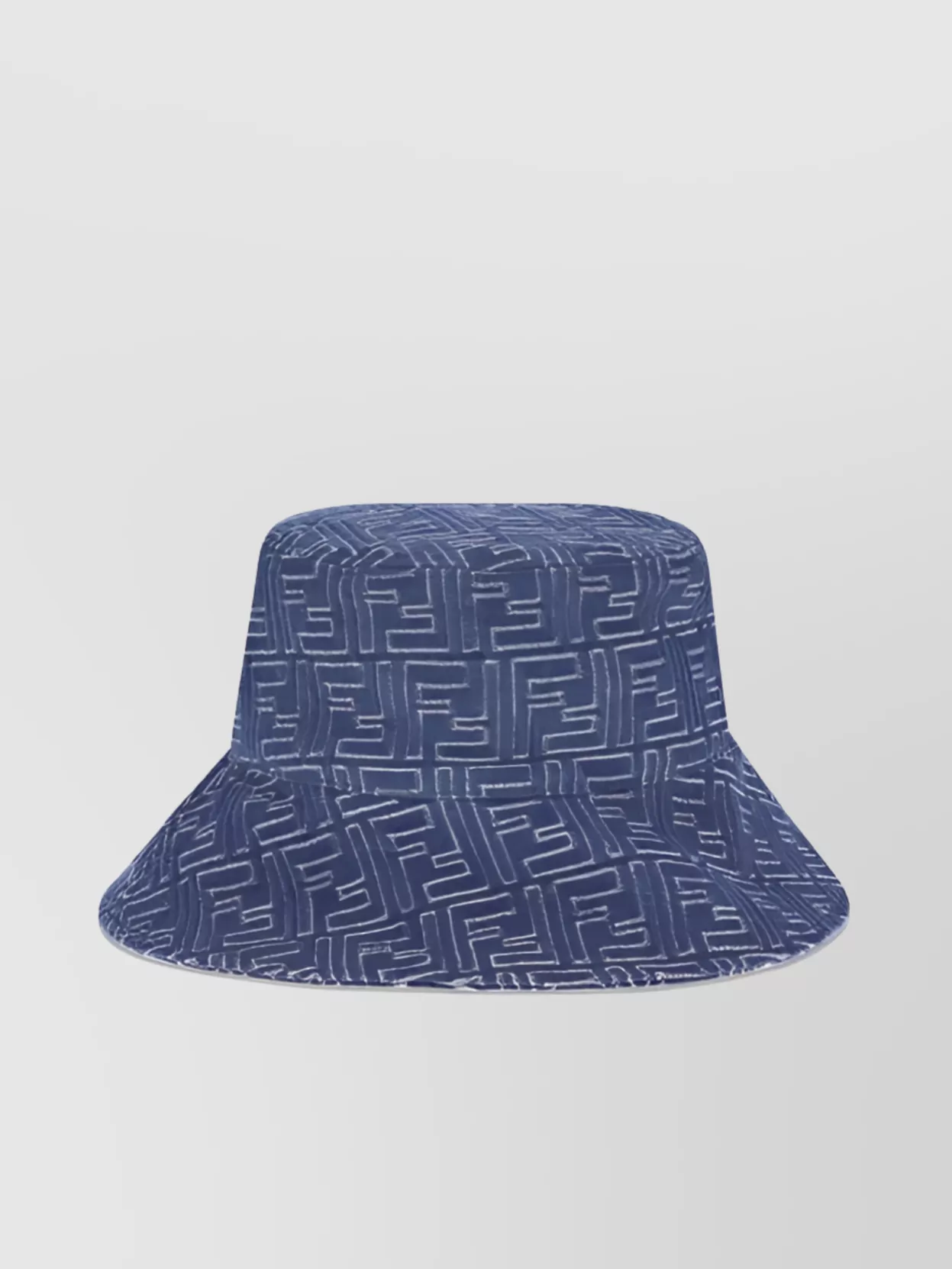 Fendi Urban Denim Bucket Hat With Ff Embroidery