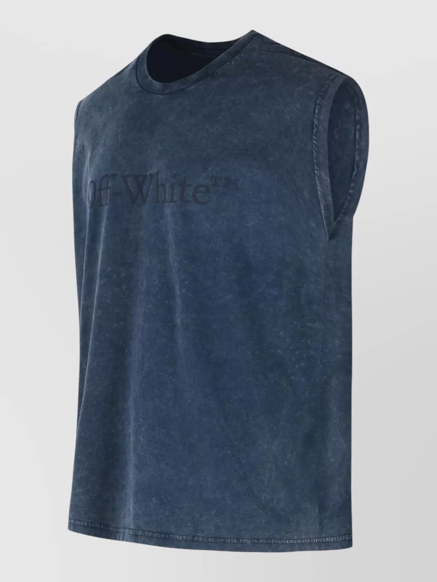 Off-White Bookish Cotton Tank Top Crew Neck