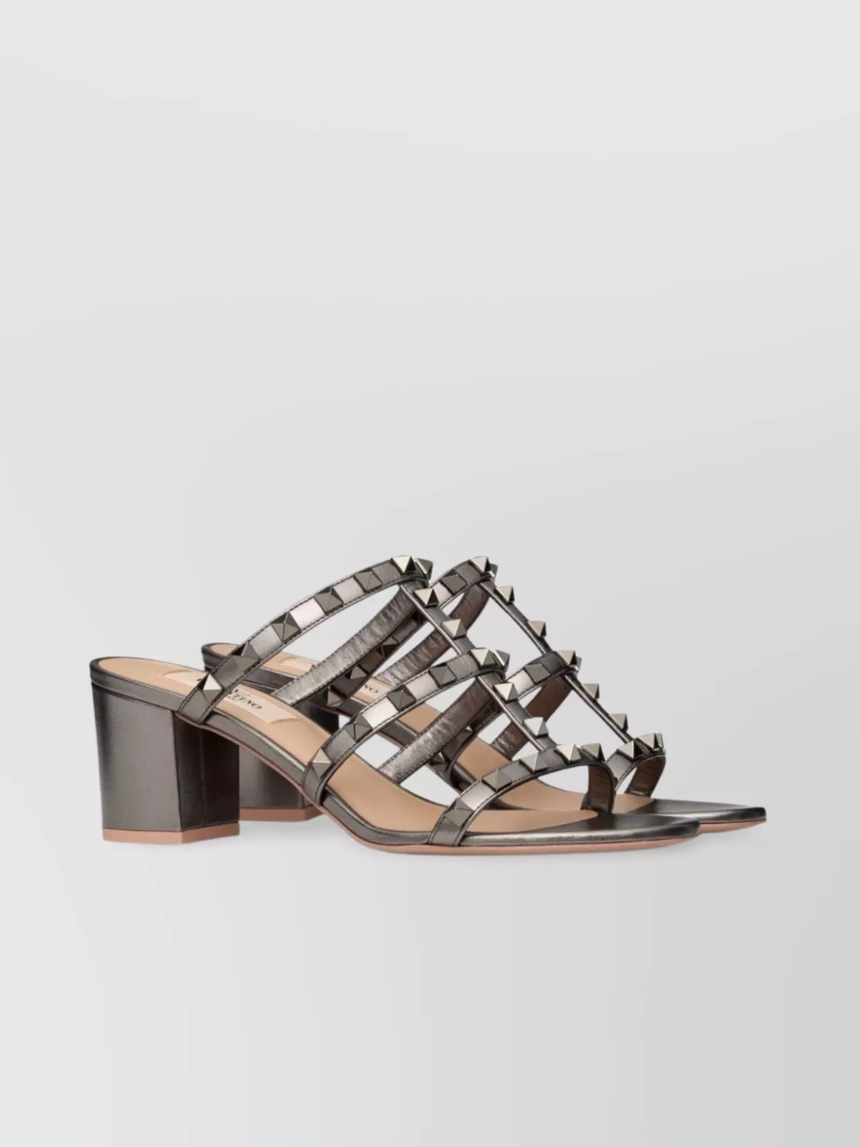 Valentino Garavani Block Heel Caged Sandals With Rockstud Detailing