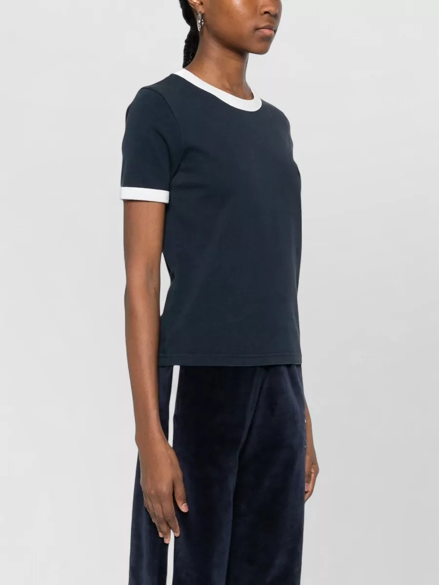 A.p.c. Ribbed Contrast Trim Crew Neck T Shirt
