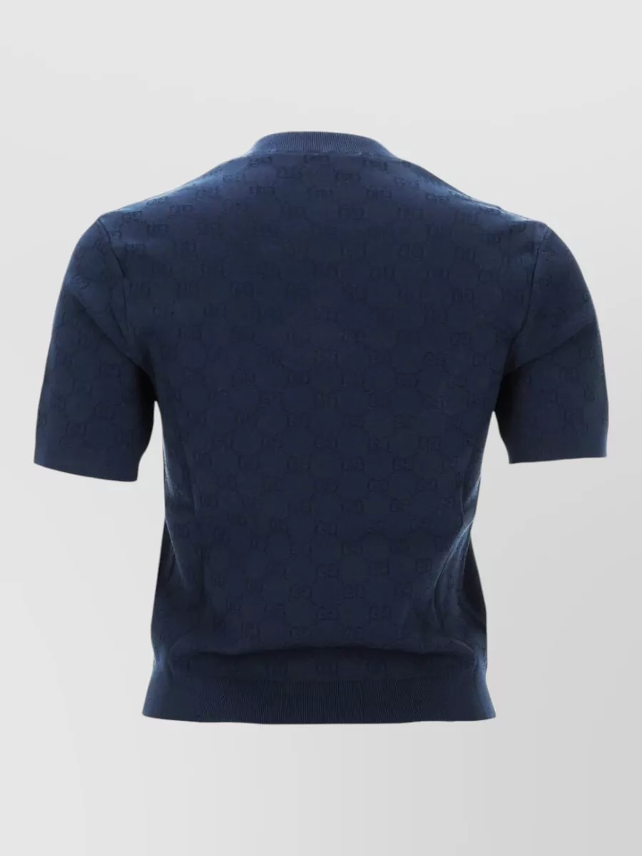 Gucci Jacquard Logo-Pattern Knitted Top