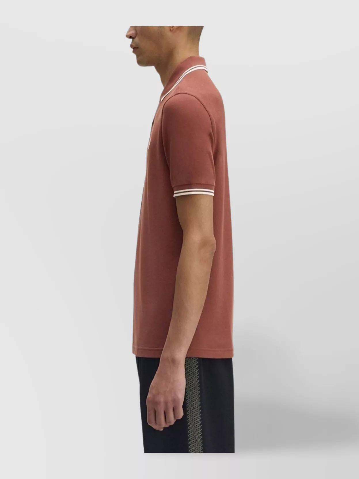 Fred Perry Polo Shirt With Ribbed Cuffs And Collar