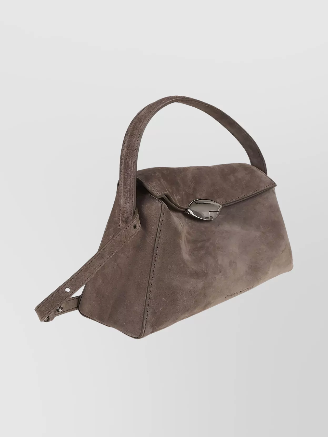 Benedetta Bruzziches Elif Suede Shoulder Bag With Metal Accents