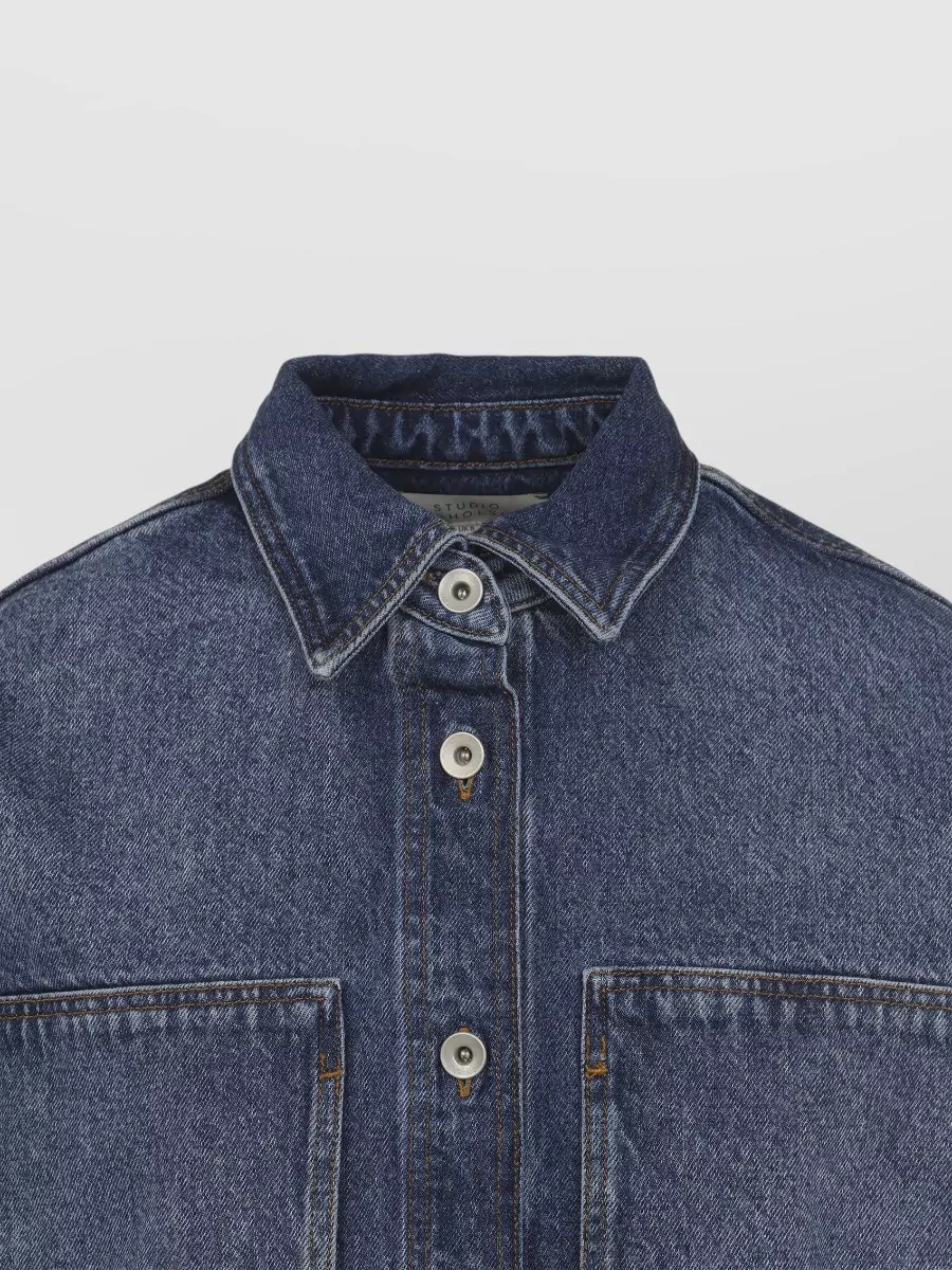 Studio Nicholson Patch Pocket Long Sleeve Collared Shirt