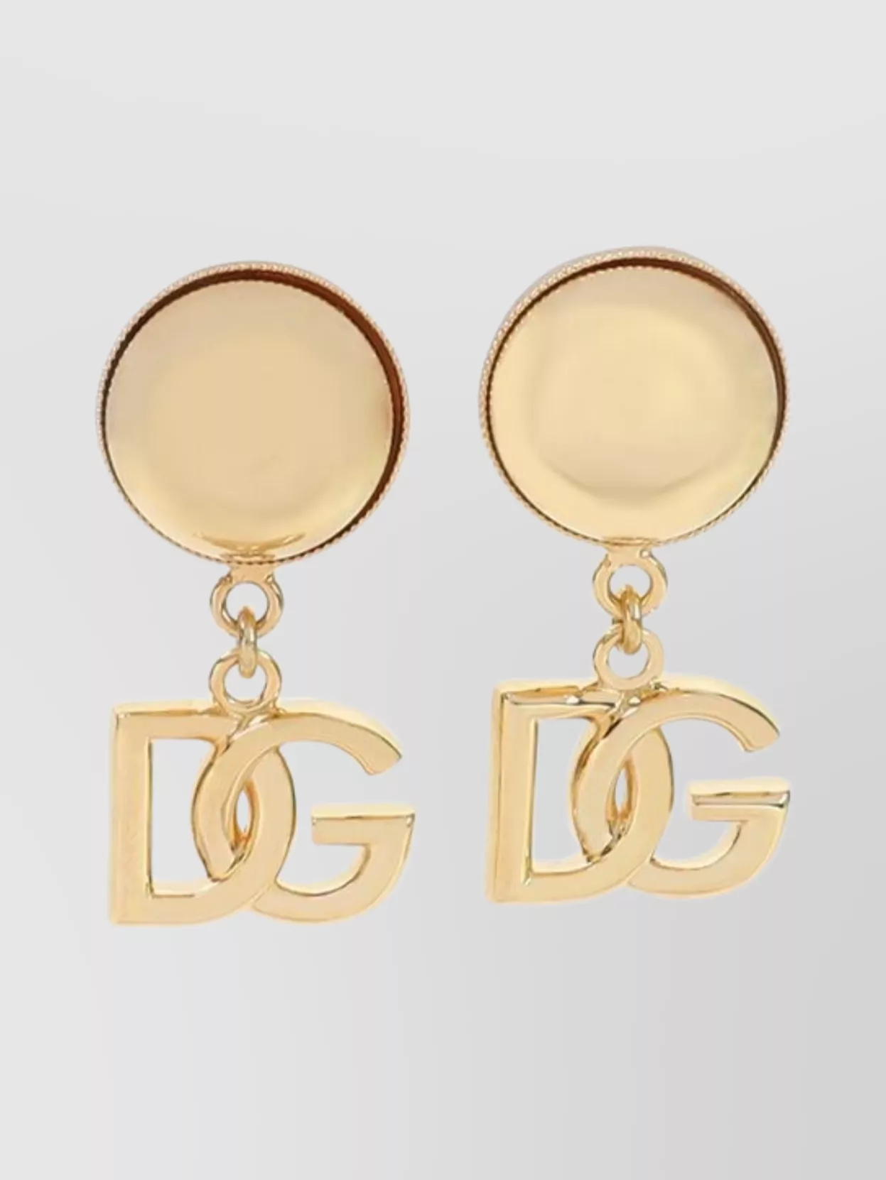 Dolce & Gabbana Dg Clips Brass Half-moon Stud Earrings In Gold