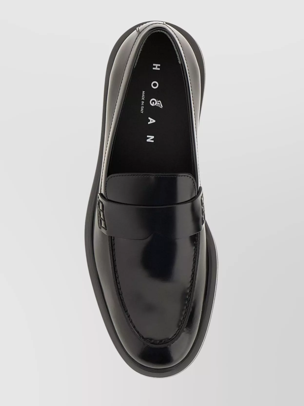 Hogan Leather Loafers With Round Toe And Rubber Sole