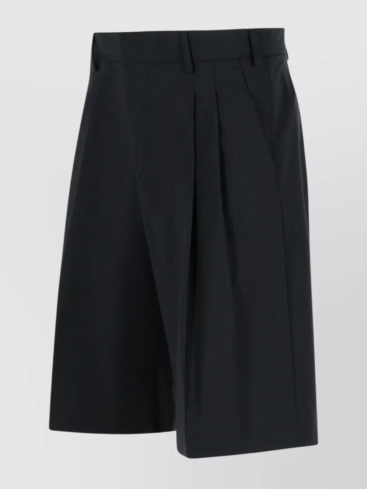 Shop Laneus Wool Bermuda Shorts Belt Loops