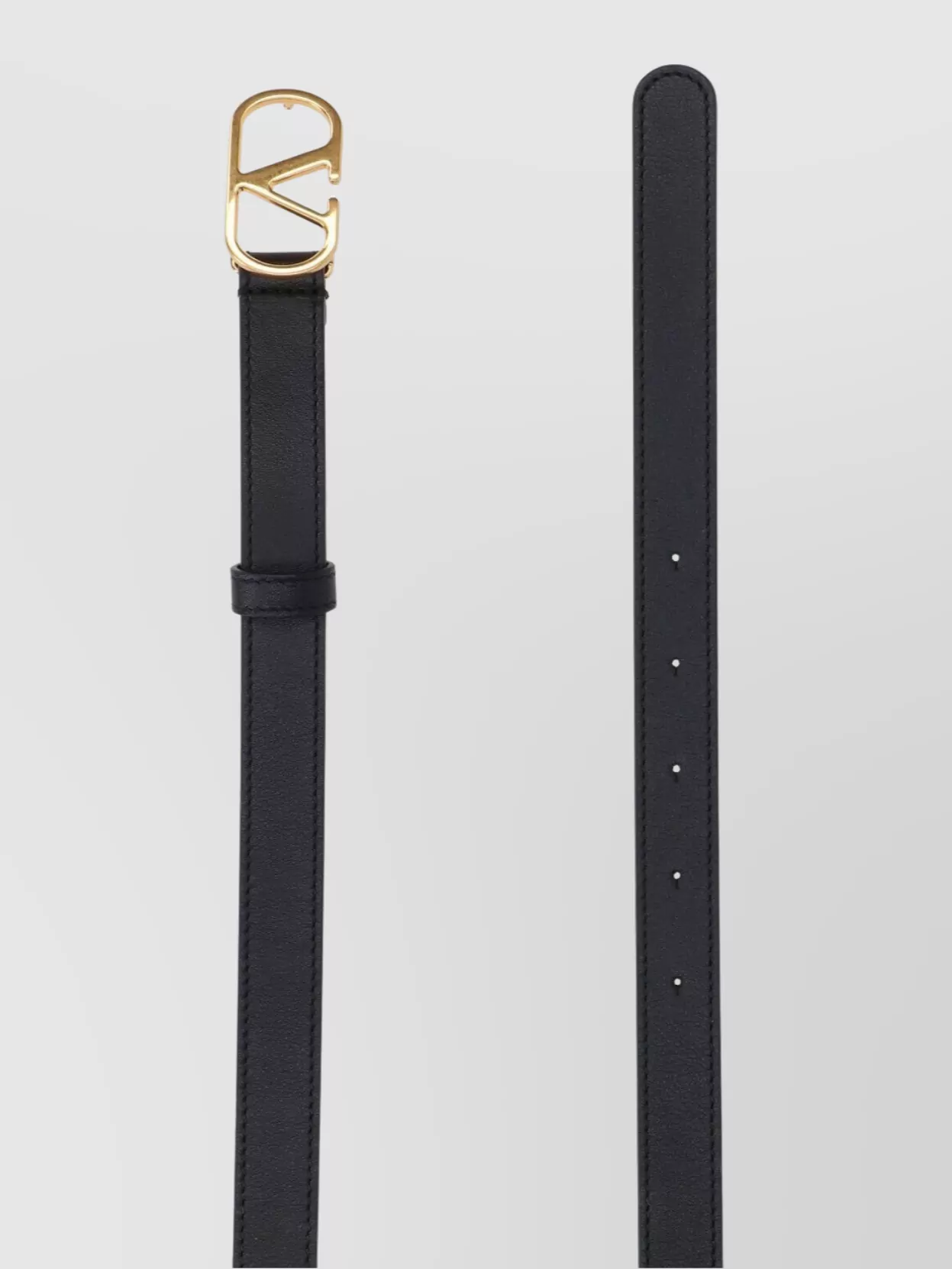 Valentino Belts Adjustable Length Gold-tone Buckle In Black