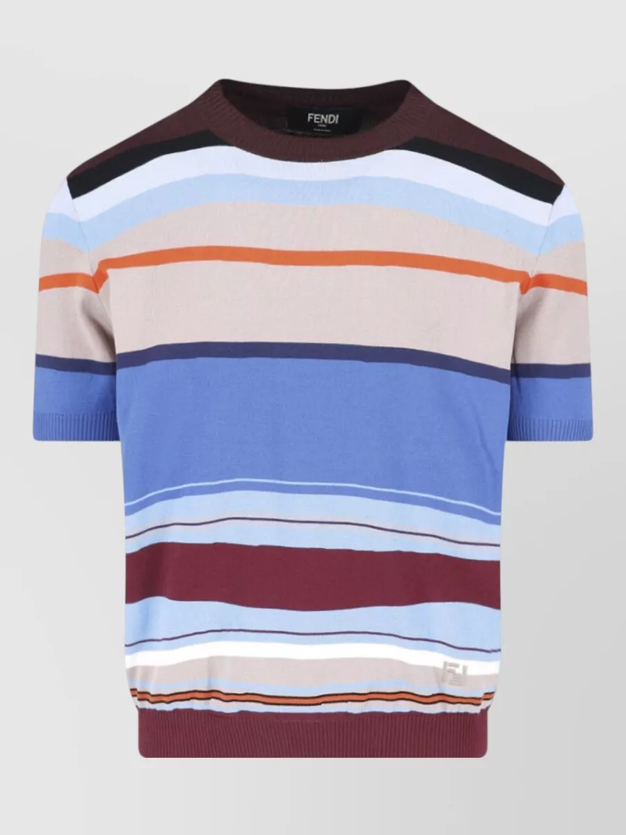Fendi embroidered cotton crewneck t-shirt