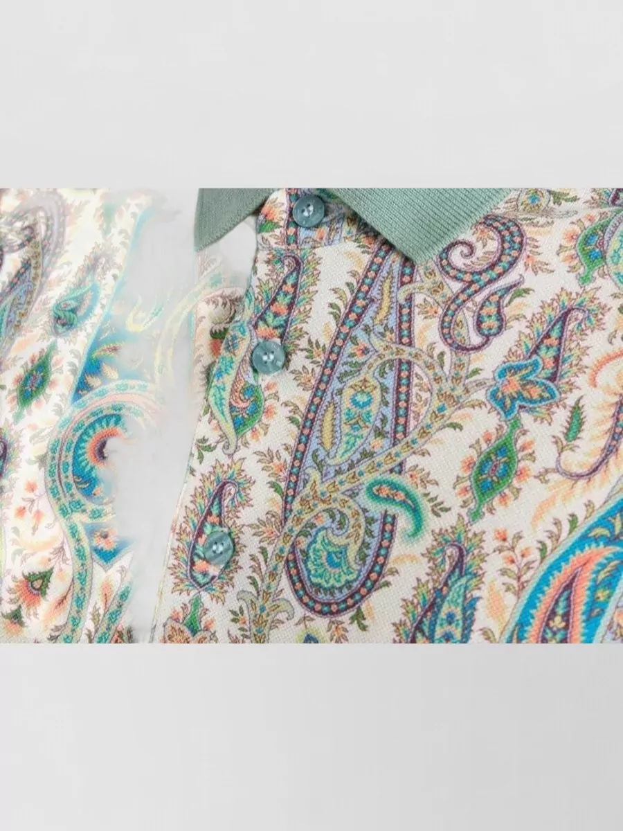 Etro Cotton Ribbed Polo Shirt
