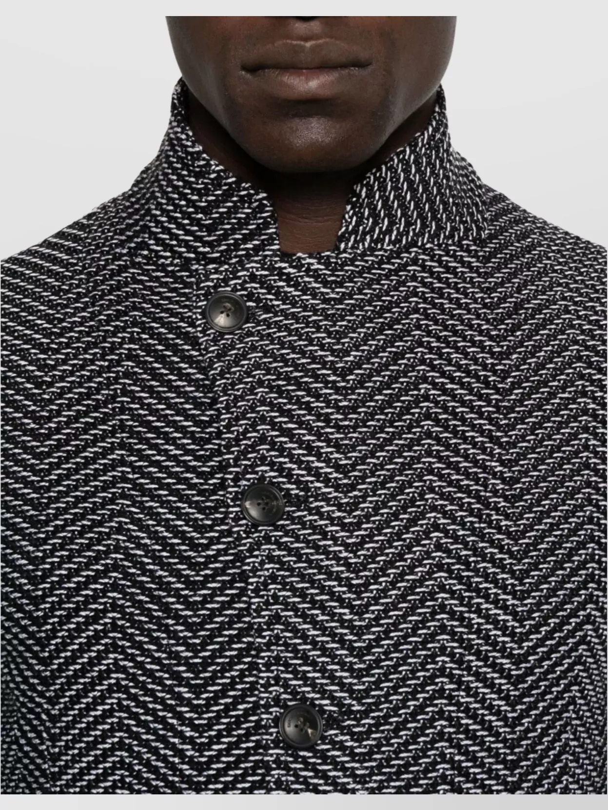 Emporio Armani Textured Fabric Blazer Featuring Front Pockets